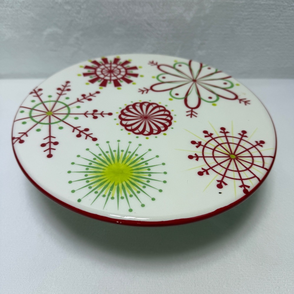 Sur La Table Room Creative Christmas Snowflake Cake Stand Red Green Holiday
